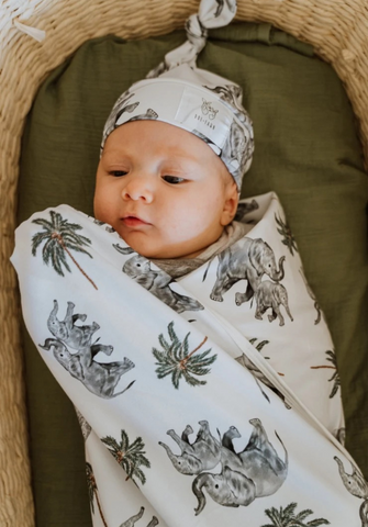 A Ton of Love | Cotton Jersey Wrap + Matching Top Knot Hat